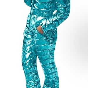 Metallic Blue Women's Snow Suit